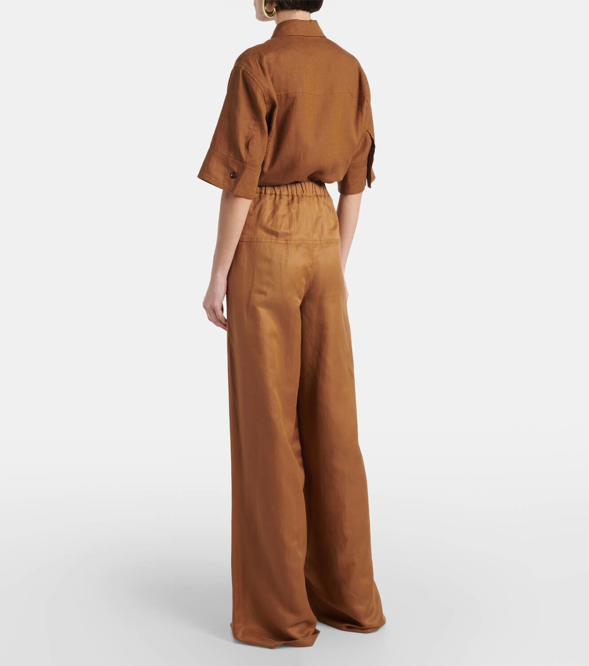 パンツ MAX MARA 'Onore' pants Brown Max Mara Onore linen and silk twill wide-leg pants Max Mara