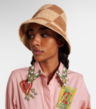 Alémais Checked raffia bucket hat