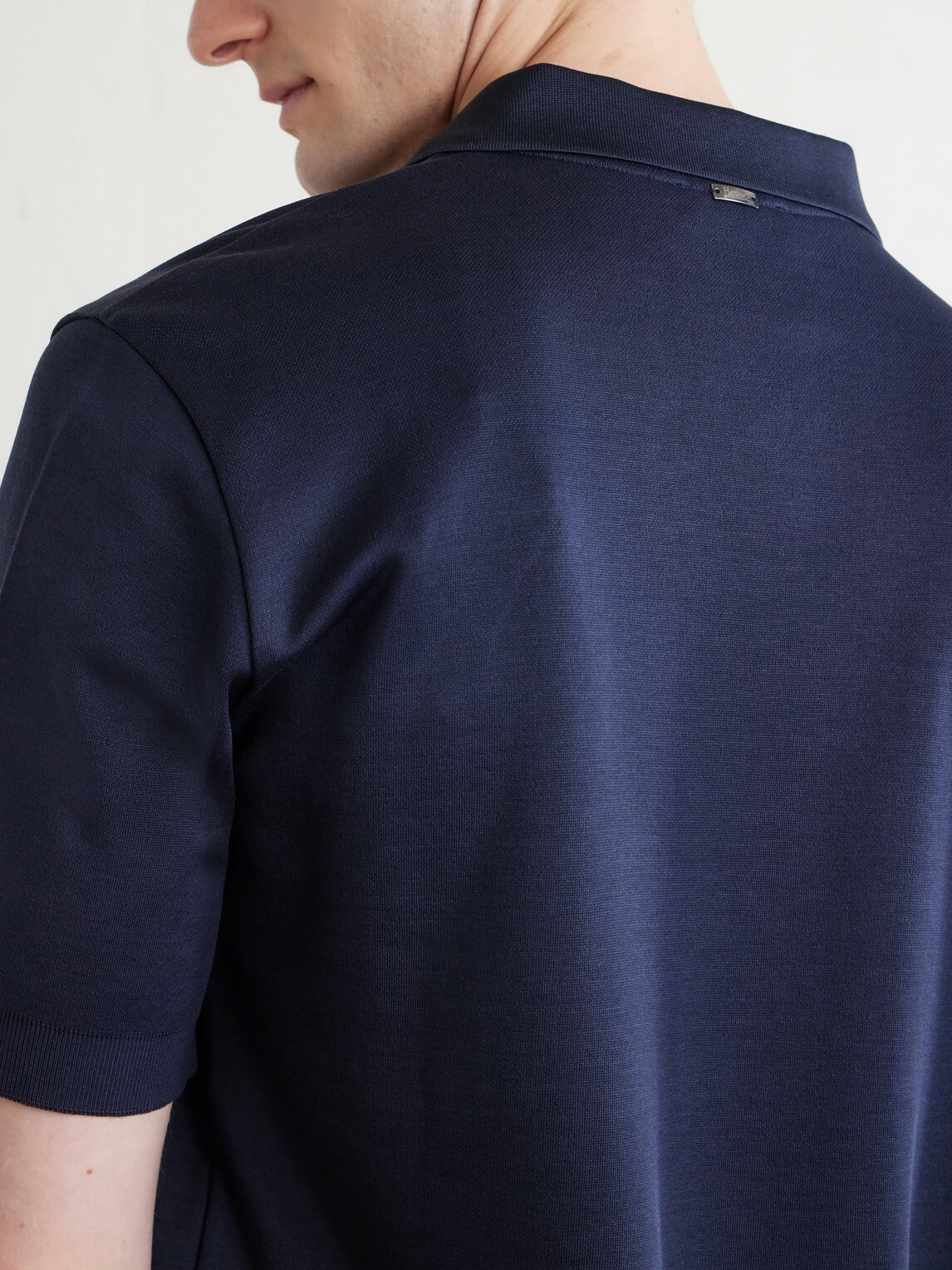 Herno - Open-Collar Cotton Polo Shirt - Blue