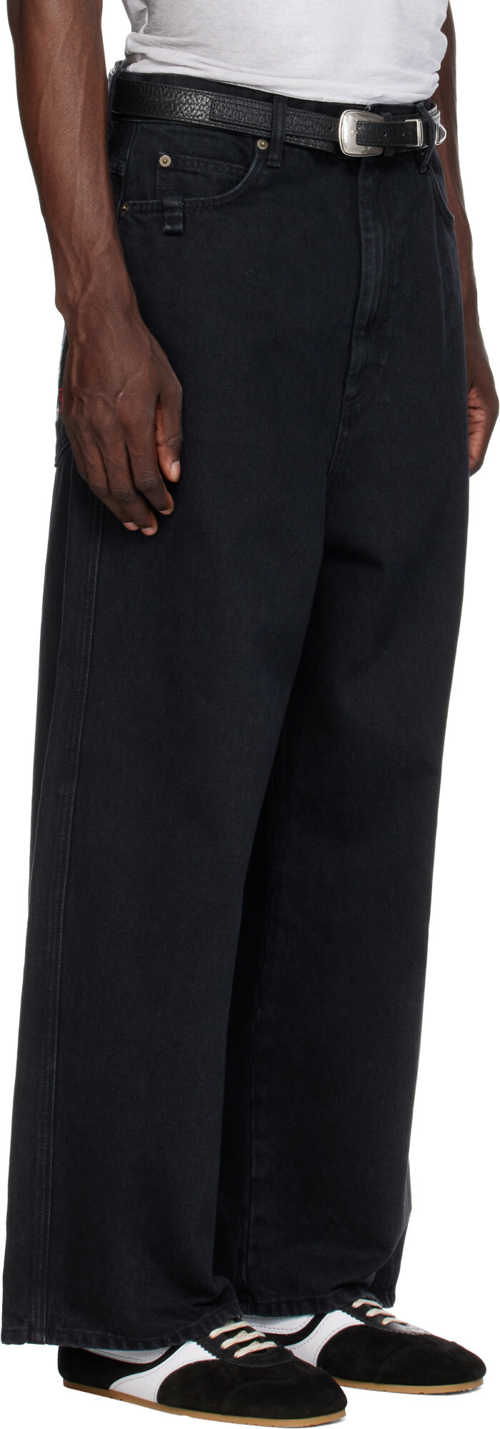LU'U DAN Black Blacklisted Blue Collar Denim Jeans