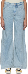 FRAME Blue Baggy Jeans