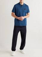 Moncler - Logo-Embroidered Cotton-Piqué Polo Shirt - Blue