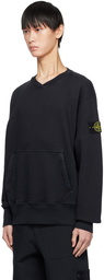 Stone Island Navy Garment-Dyed Sweatshirt