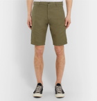 Aspesi - Cotton and Linen-Blend Twill Shorts - Green