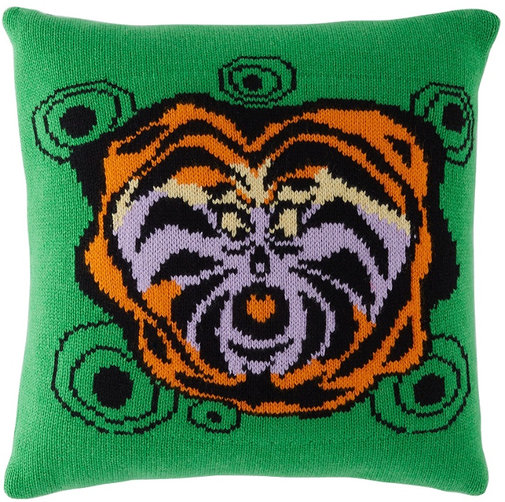 Photo: The Elder Statesman Green Tiger Swirl Square Pillow