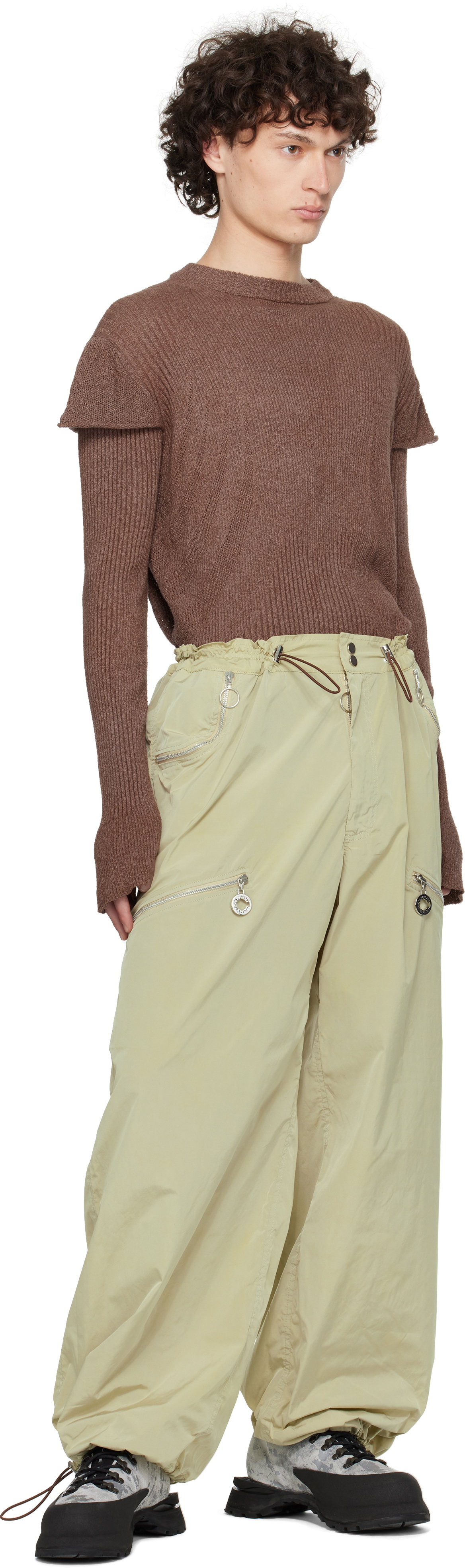 Charlie Constantinou Khaki Nylon Essential Cargo Pants