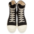 Rick Owens Drkshdw Black Canvas High-Top Sneakers