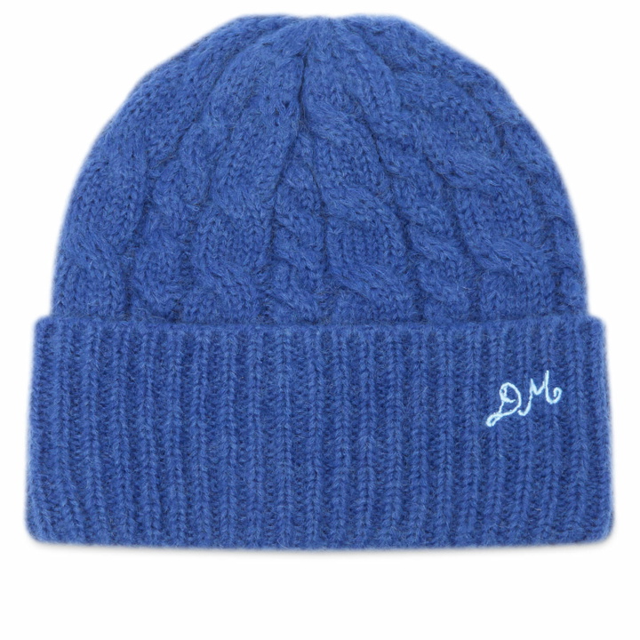 Photo: Damson Madder Women's Cable Knit Beanie in Cobalt 