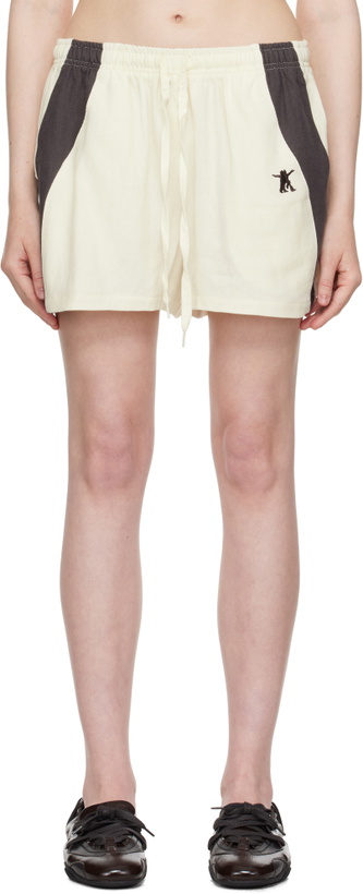 Photo: OPEN YY Off-White YY Color Block Shorts