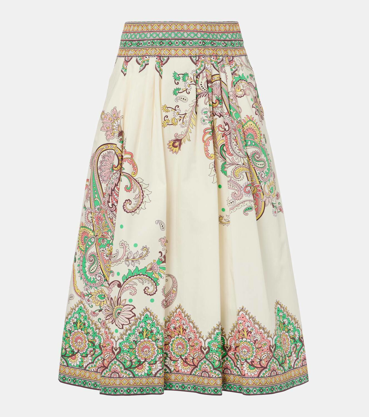 Etro Paisley printed cotton poplin midi skirt Etro