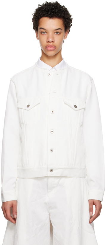 Photo: Black Comme des Garçons White Collarless Jacket
