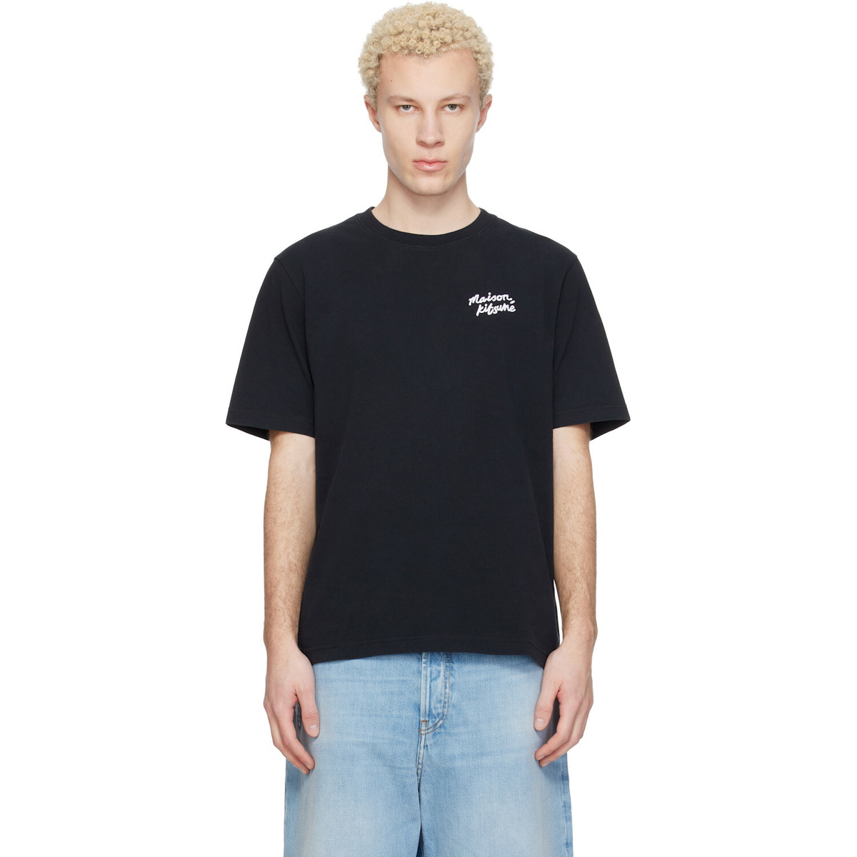 Maison Kitsuné Black 'Maison Kitsuné' Handwriting Comfort T-shirt