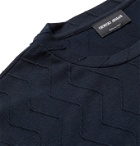 Giorgio Armani - Textured-Jersey T-Shirt - Blue