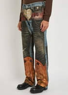 Acne Studios 2010 Printed Straight-leg Jeans Blue