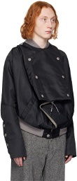 Vivienne Westwood Black Double-Breasted Bomber Jacket