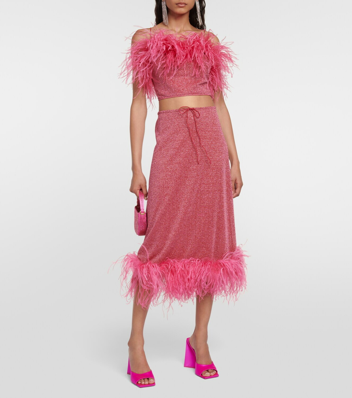 Oséree Lumière Plumage crop top