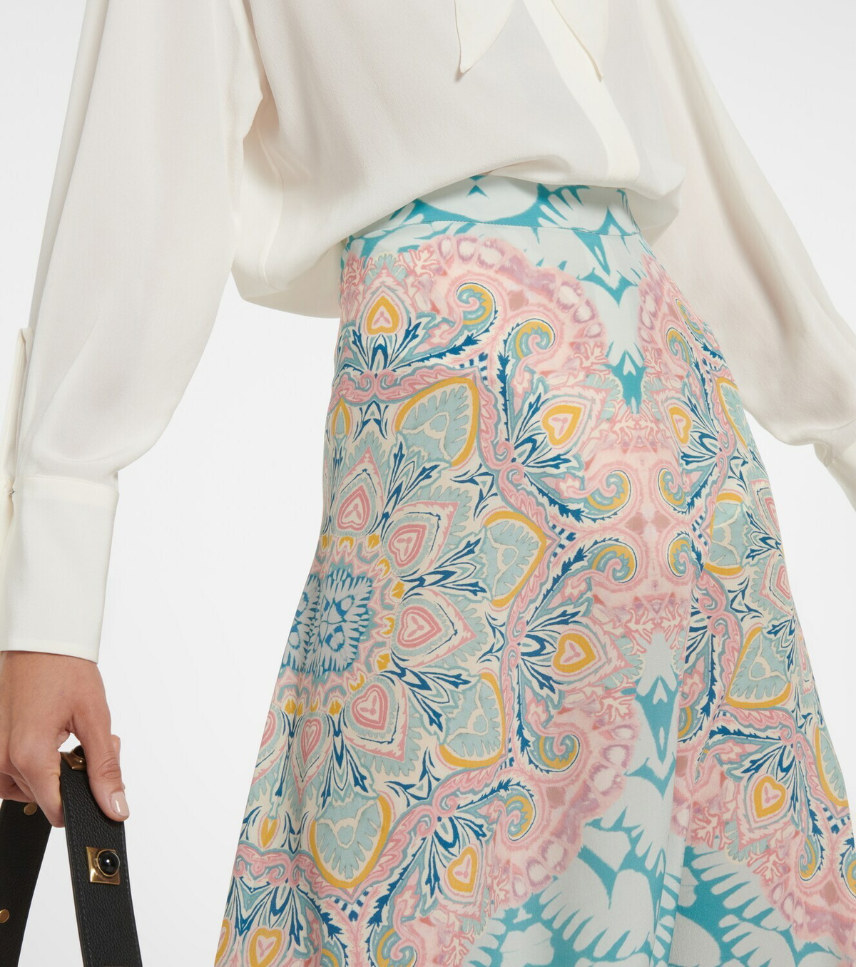 Etro Bicolor Silk Long Skirt main image 1