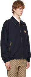 Gucci Navy Cotton & Nylon Ripstop Zip Jacket