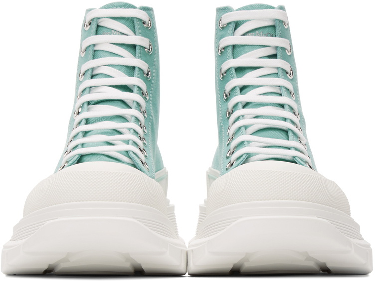 Alexander McQueen SSENSE Exclusive Green Tread Slick Sneaker Boots