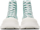 Alexander McQueen SSENSE Exclusive Green Tread Slick Sneaker Boots