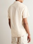 Corridor - Camp-Collar Broderie Anglaise Cotton Shirt - Neutrals