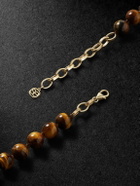 Sydney Evan - 14-Karat Gold, Tiger's Eye and Diamond Necklace