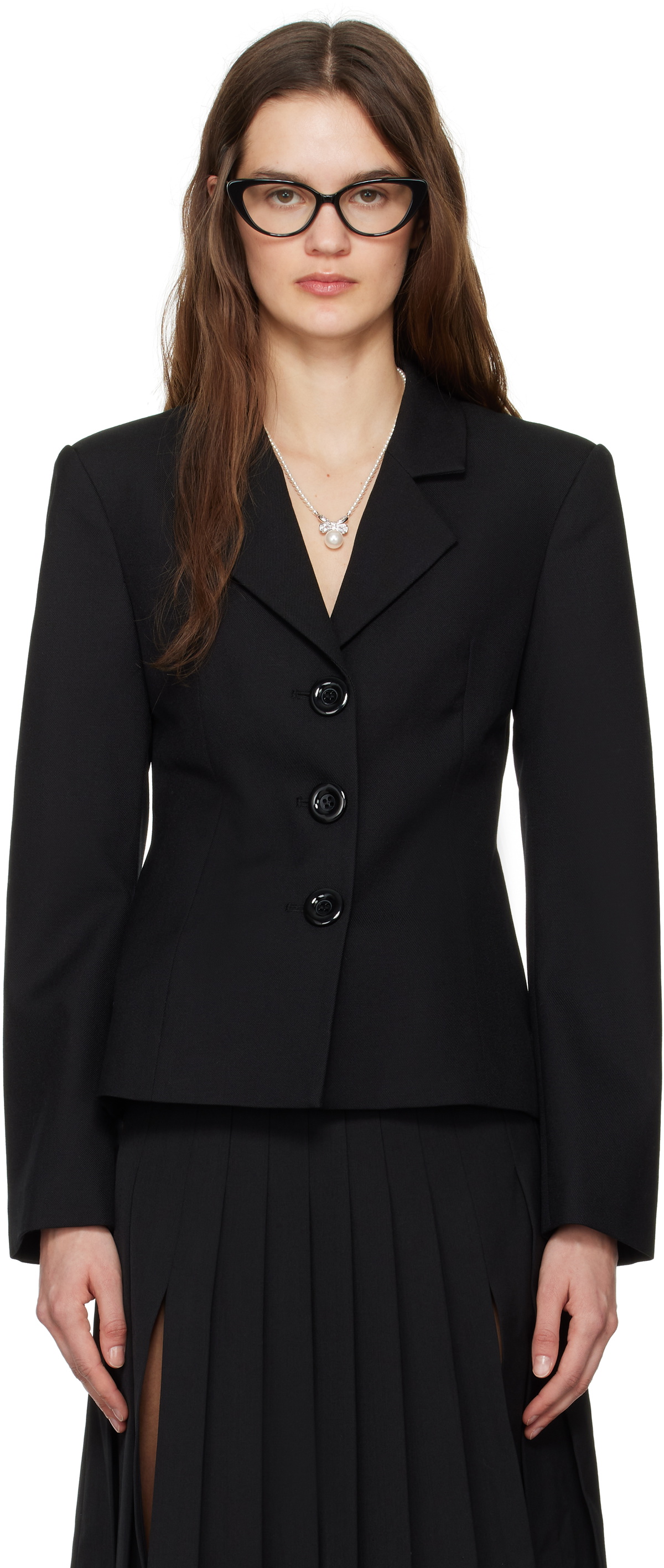 SHUSHU/TONG Black Waist Blazer