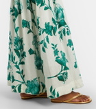 Agua by Agua Bendita Senlis printed off-shoulder linen maxi dress