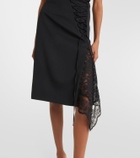 McQueen Lace-trimmed pencil skirt