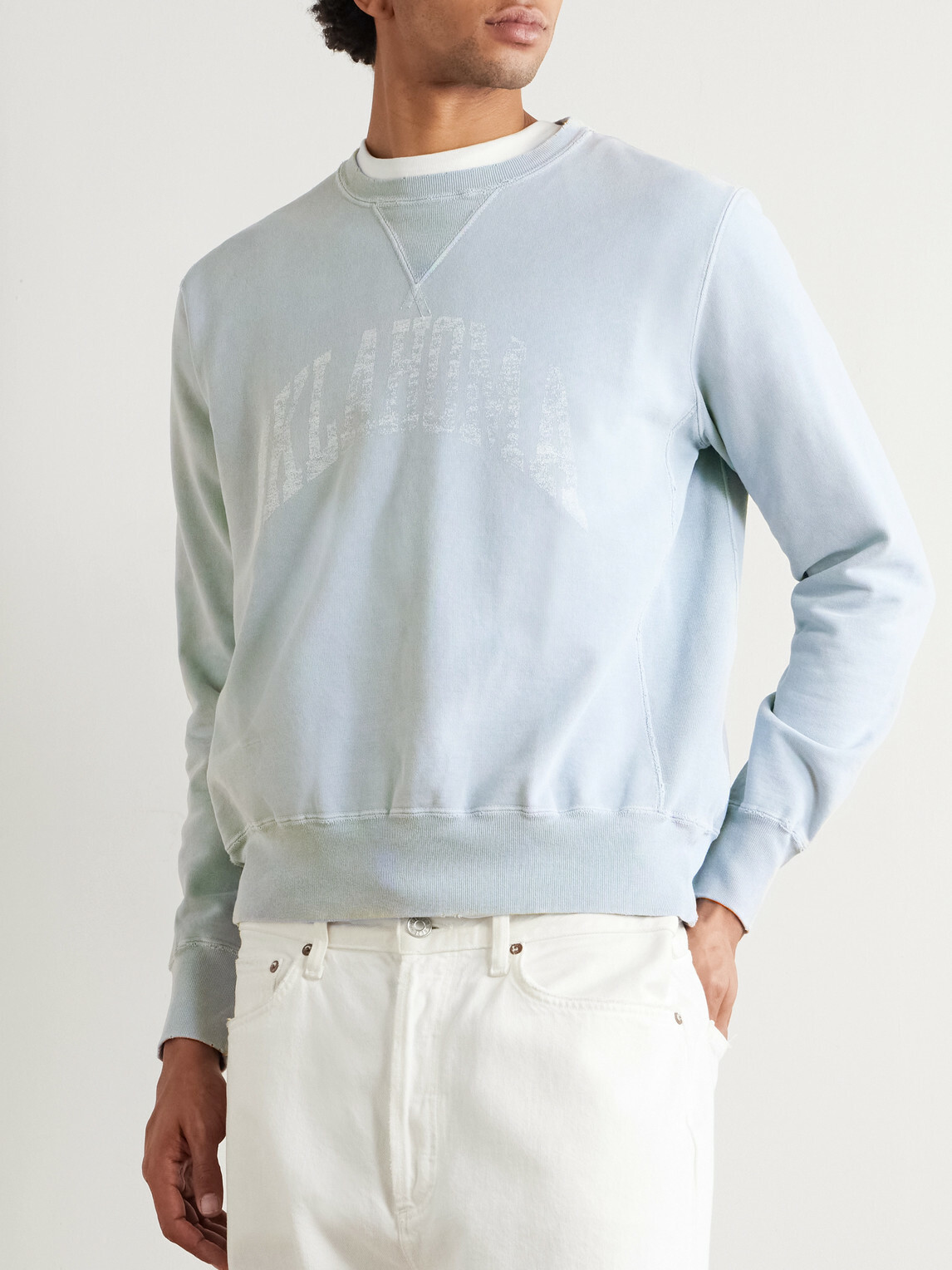 Remi Relief - Oklahoma Printed Cotton-Jersey Sweatshirt - Blue