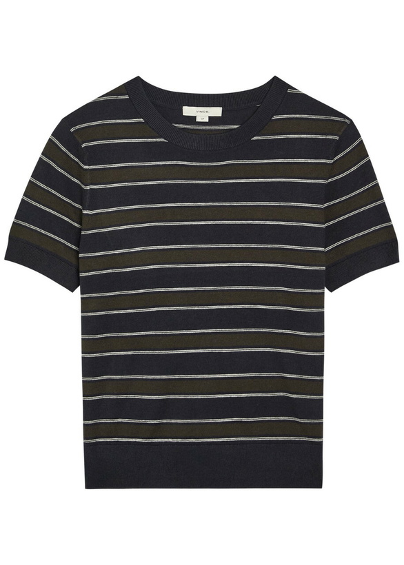 Photo: Vince Striped Cotton and Cashmere-blend T-shirt Stripe