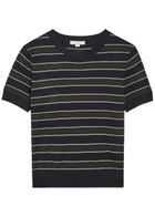 Vince Striped Cotton and Cashmere-blend T-shirt Stripe