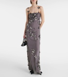 Blumarine Butterfly-appliqué tulle maxi dress