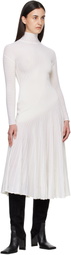 ALAÏA White Twisted Fine Wool Midi Dress