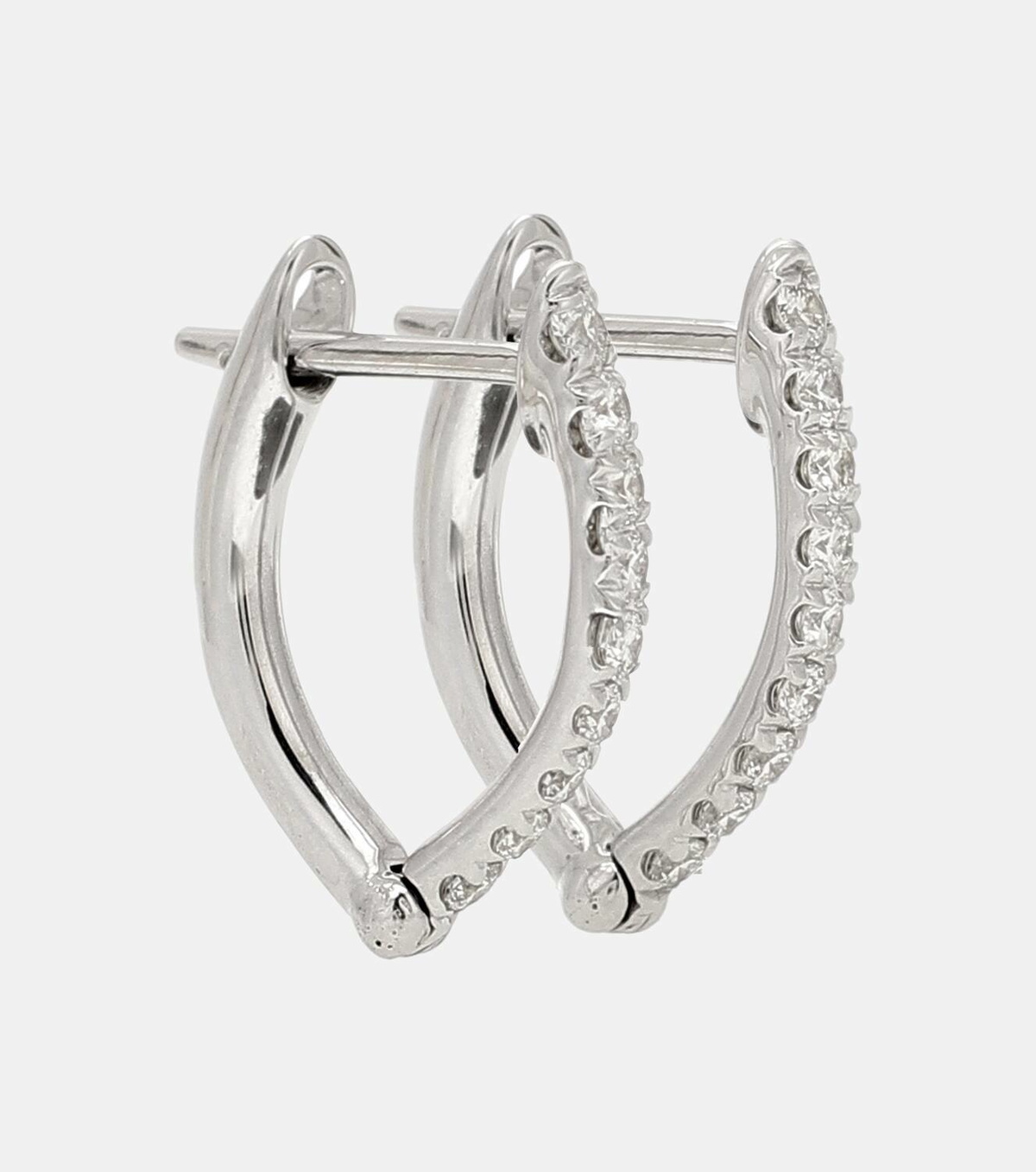 Melissa Kaye Cristina Small 18kt white gold earrings with diamonds