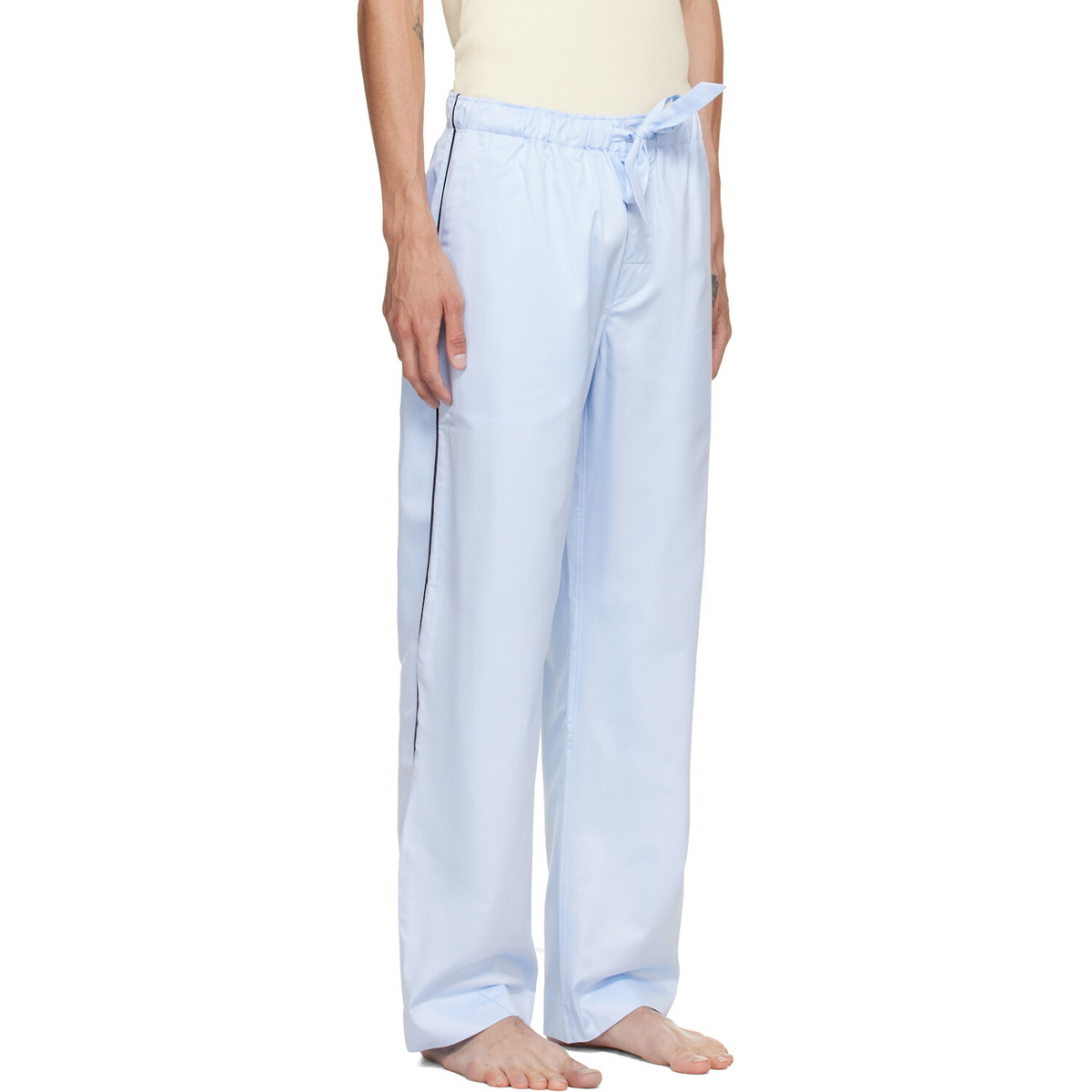 Tekla Blue Sateen Pyjama Pants
