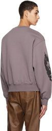 Heron Preston Gray Flaming Skull Sweatshirt