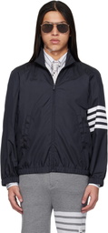 Thom Browne Navy Shiny Ripstop Raglan 4-Bar Track Jacket