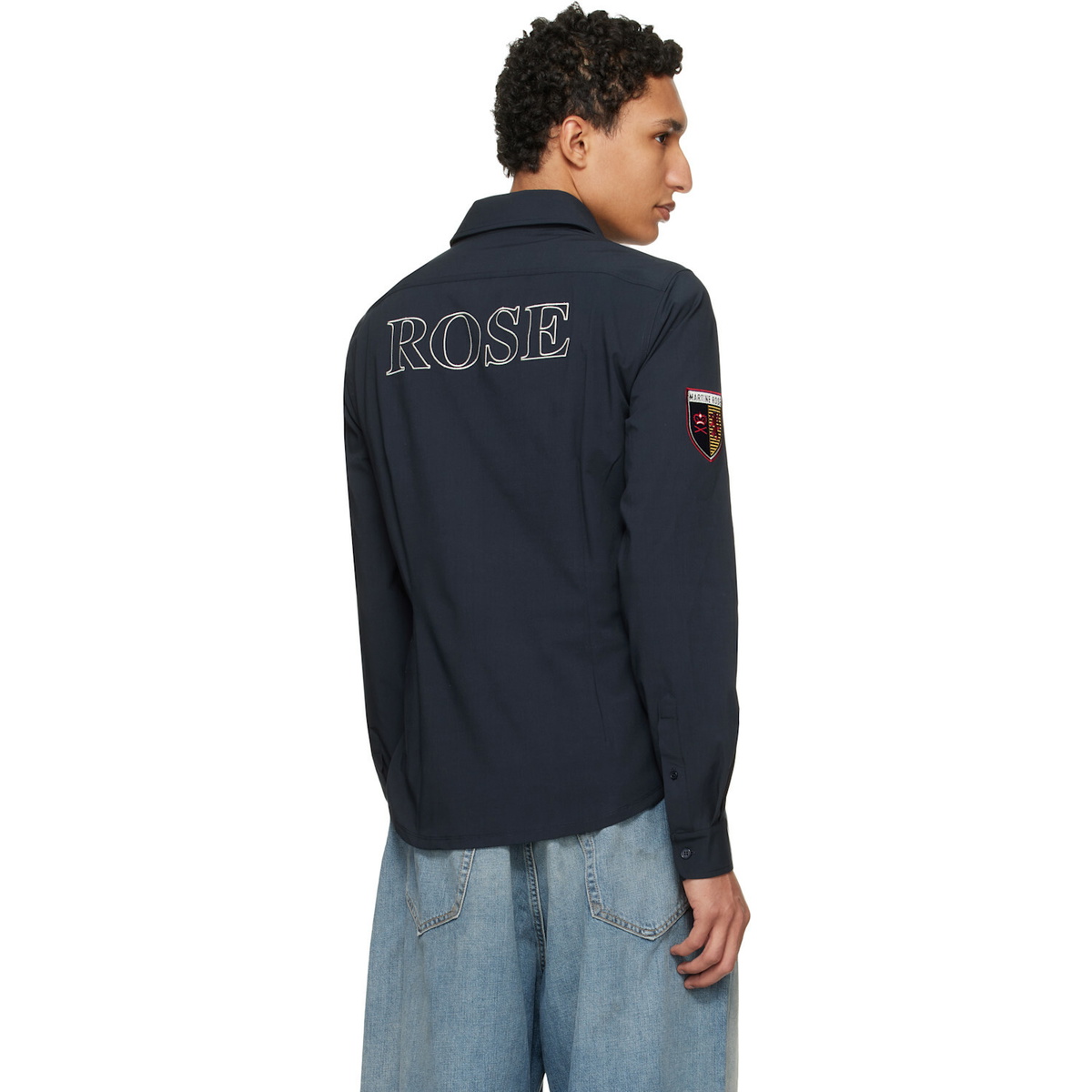 Martine Rose Navy Sleazy Sports Shirt
