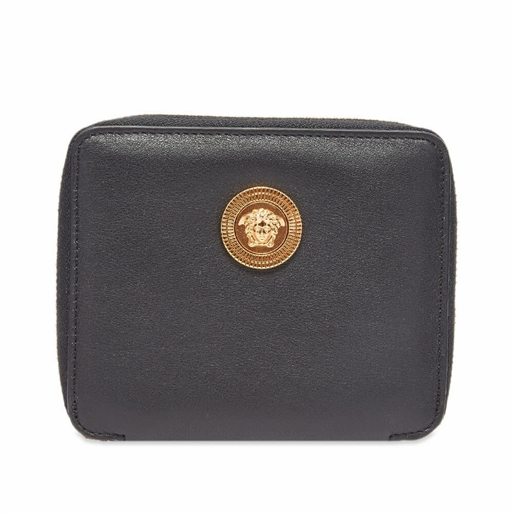Photo: Versace Men's Medallion Zip Wallet in Black/Gold