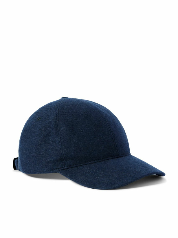 Photo: Ralph Lauren Purple label - Herringbone Wool, Silk and Cashmere-Blend Baseball Cap