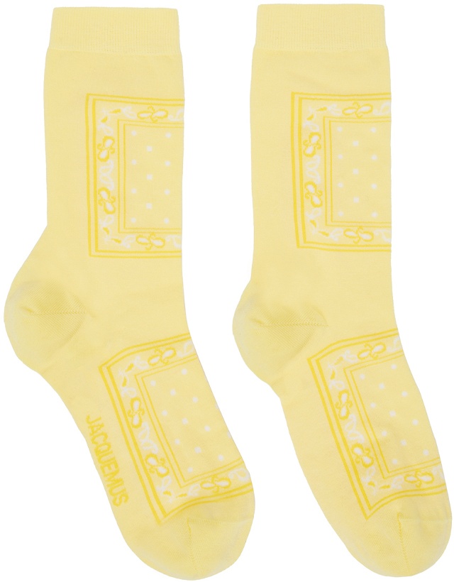 Photo: Jacquemus Yellow 'Les Chaussettes Bandana' Socks