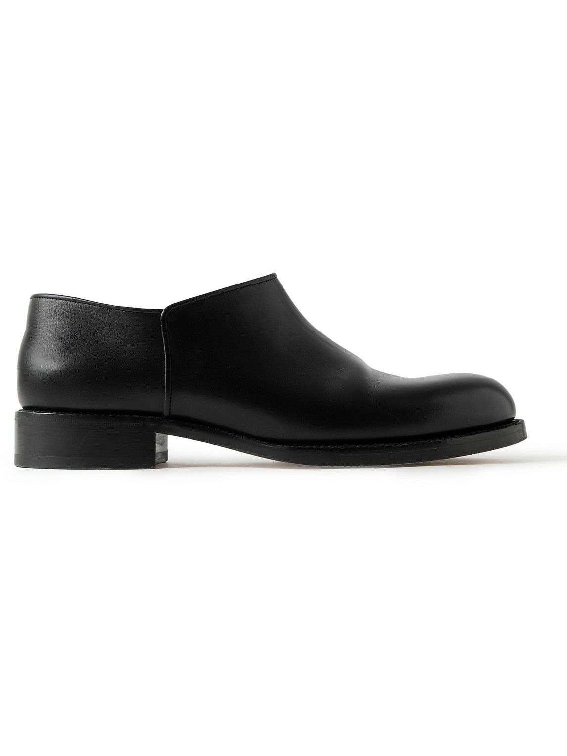 The Row - Nobilis Leather Slip-On Shoes - Black