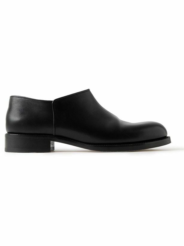Photo: The Row - Nobilis Leather Slip-On Shoes - Black