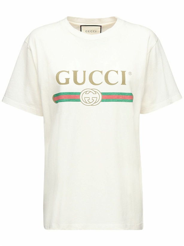 Photo: GUCCI - Vintage Logo Cotton Jersey T-shirt