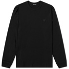Acne Studios Men's Long Sleeve Eisen Face T-Shirt in Black