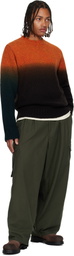 sacai Orange & Brown Garment Dye Wool Knit Sweater