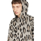 R13 Beige Leopard Cashmere Hoodie