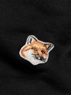 Maison Kitsuné - Logo-Appliquéd Cotton-Jersey Sweatpants - Black