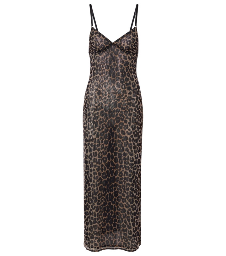 Photo: Saint Laurent Leopard-print tulle slip dress